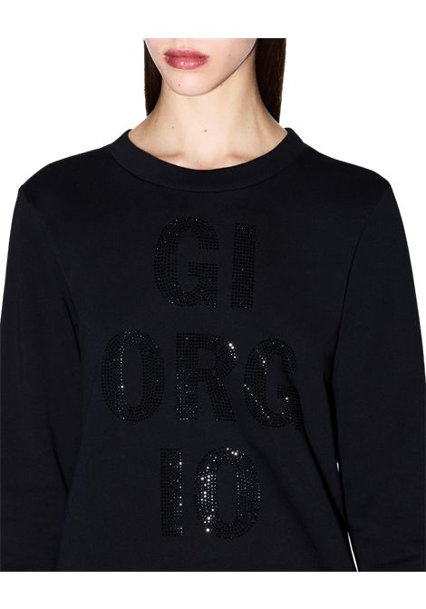 Sweatshirt with round neck and rhinestones ARMANI EXCHANGE | sweaters | XW000991 AF14284UC001